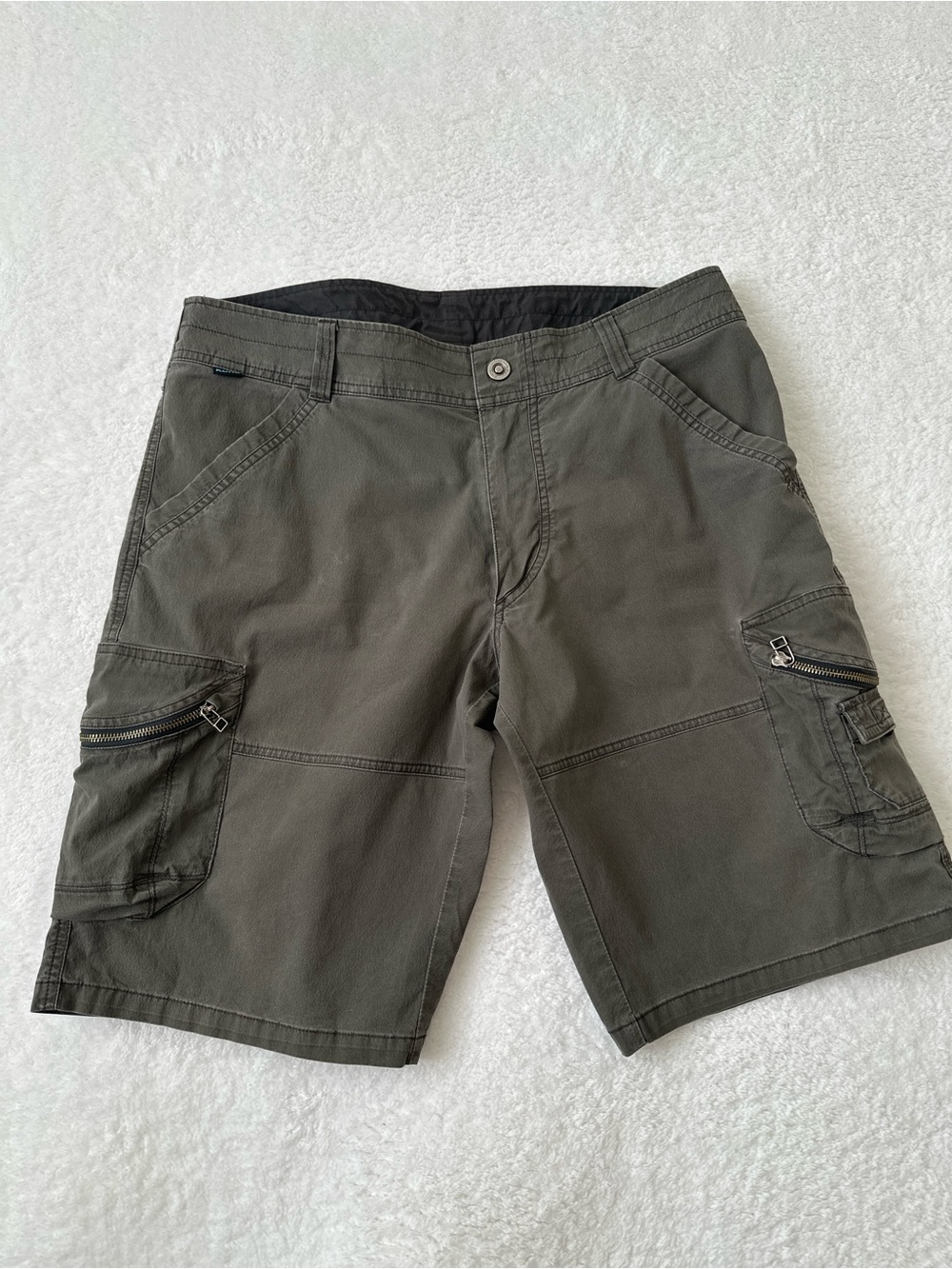 KÜHL Ambush™ Cargo Short Men’s Gunmetal Olive UPF 50+ 9 Pocket Hiking 34